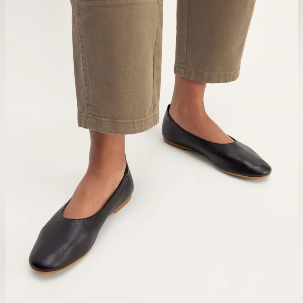 Everlane Day Glove Flats, Black Leather sz 7